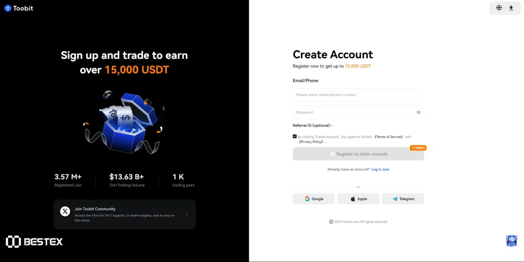 آموزش ثبت نام در صرافی توبیت